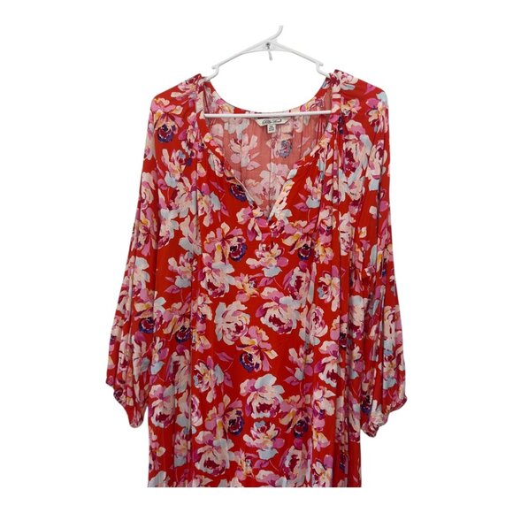 The Pioneer Woman Womens Red Floral Print Dress Size XXL 3-4 Sleeve - Picture 15 of 15